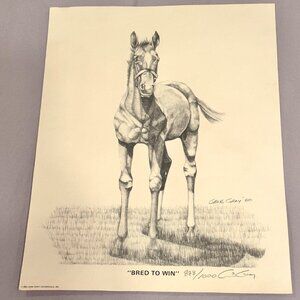 Vintage Gene Gray Bred To Win Limited Edition Sketch Numbered and Signed